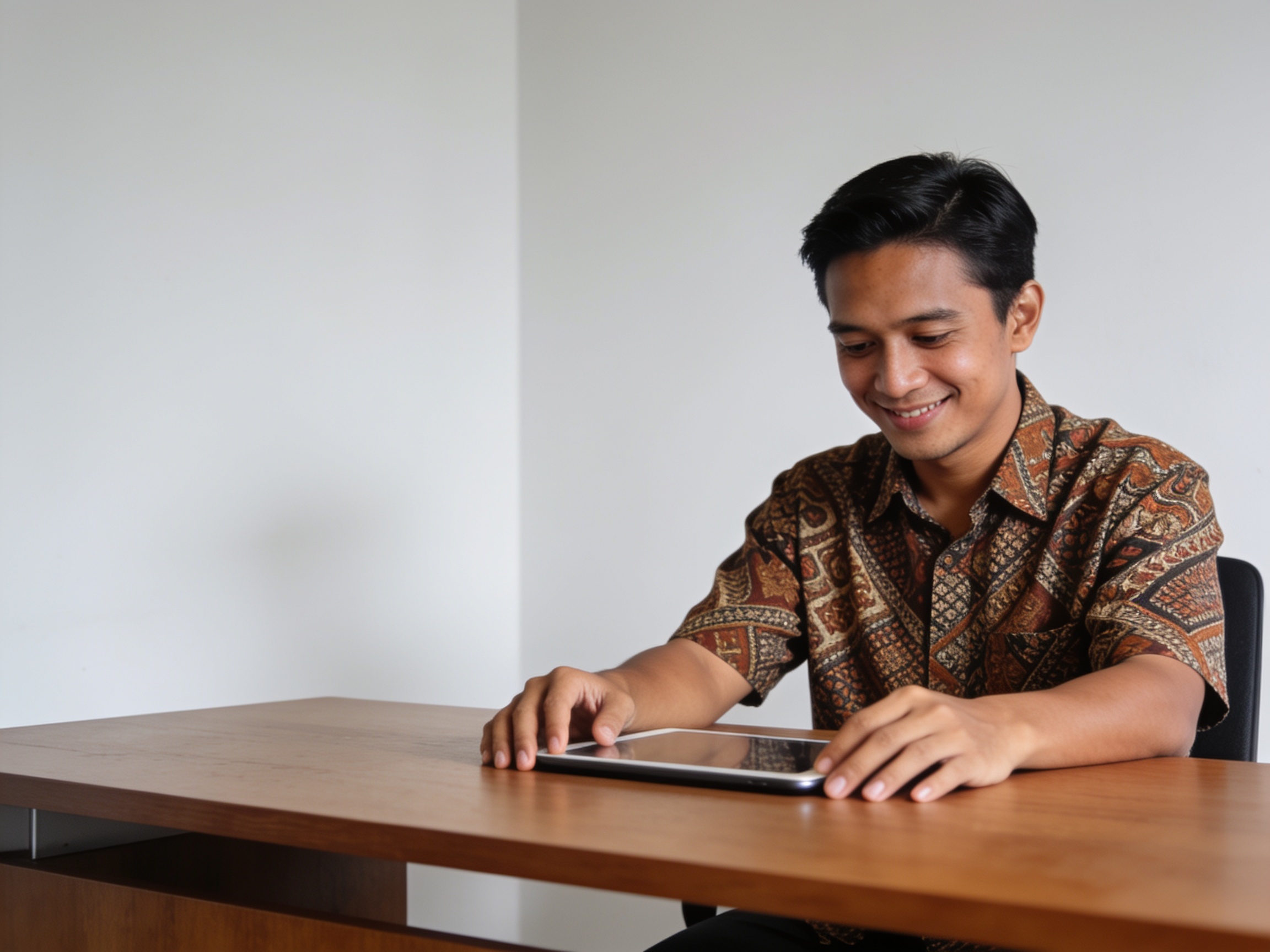 Pria Indonesia memeriksa rencana keuangan untuk memahami dampak tren gaya hidup terhadap pengeluaran rumah tangga.